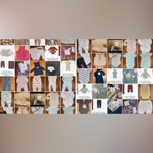 42 pc lot 0-3 mo 100% cotton + organic cotton and more gender neutral and girl